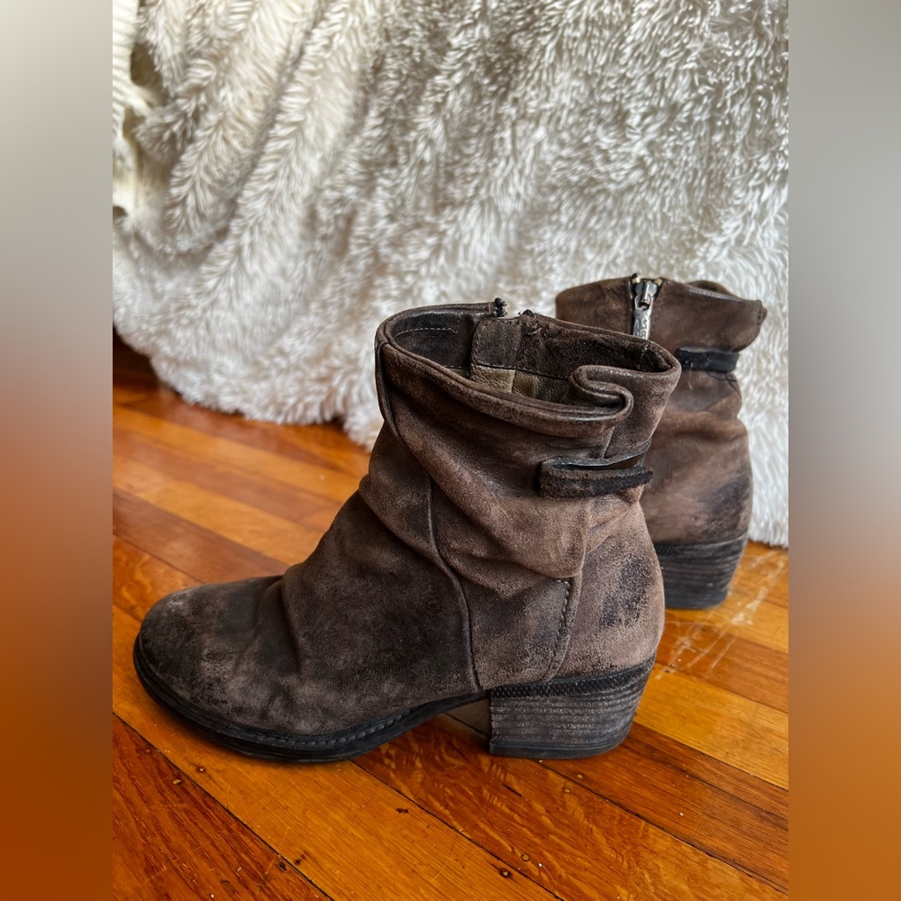A.S.98 Brown Leather Ankle Boots - Picture 5 of 7
